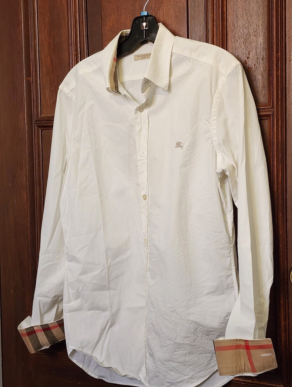 Burberry Brit Women's Button Up Shirt With Tatran Collar & Cuffs-Size S/P
